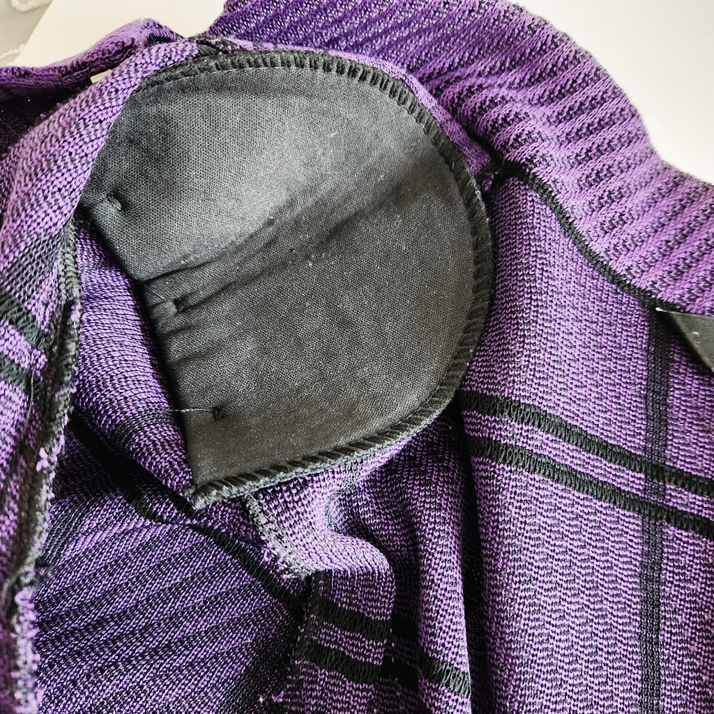 Ming Wang Women's Purple Black Plaid Open Front Cardigan Sweater Size Small - Picture 6 of 8